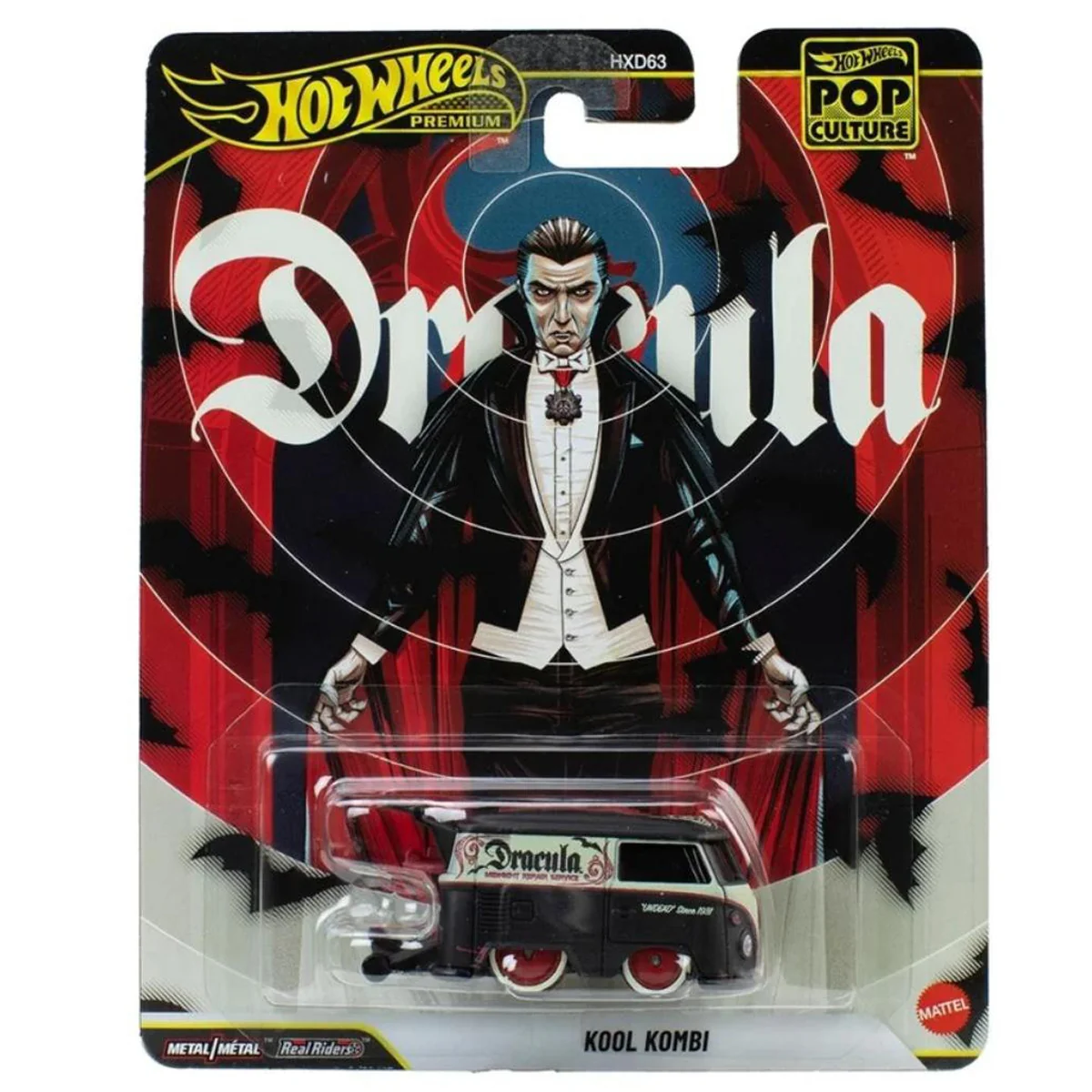 Masina metalica, Hot Wheels Premium, Pop Culture, Volkswagen Kool Kombi, Dracula, JHX01