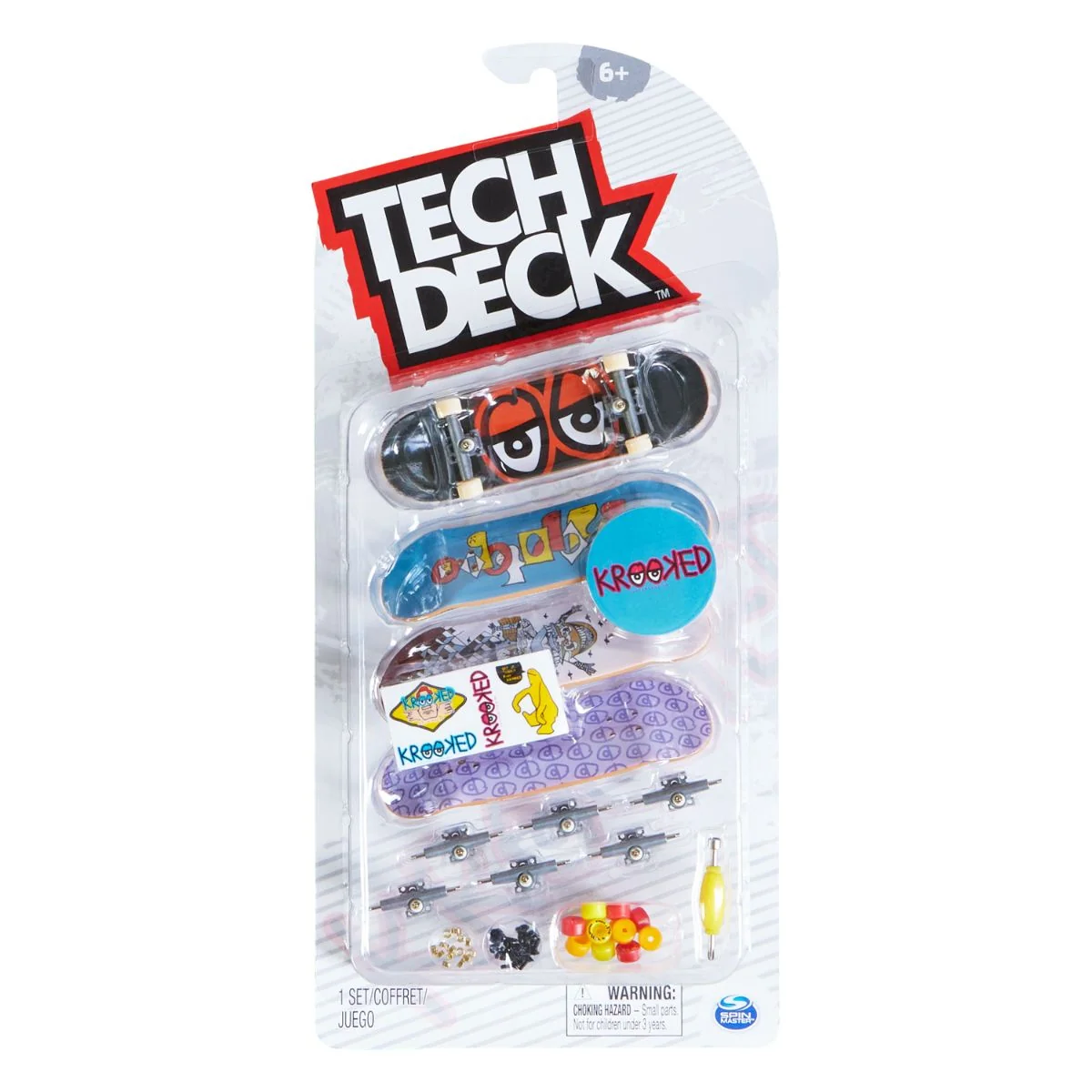 Set mini placa skateboard Tech Deck, 4 buc, Krooked, 20136717