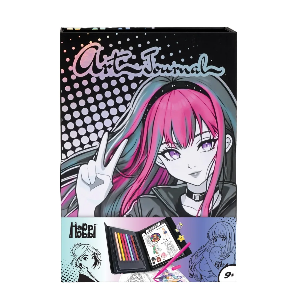 Set jurnal cu markere, Happi Hobbi, Manga