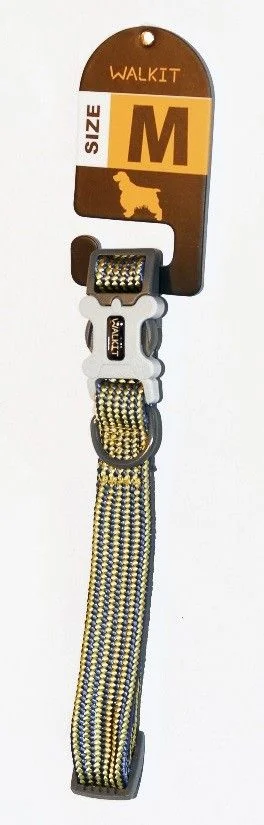 Walkit Zgarda Caine Tubular Multicolor M 2.0 X 35-50 cm Galben/Albastru