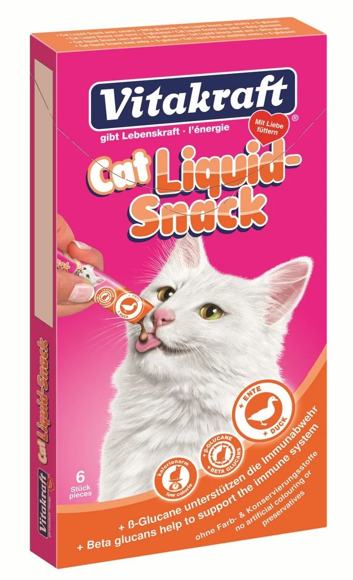 Vitakraft Snacks Pisica Liquid Rata/Beta Glucan 6 x 15 g