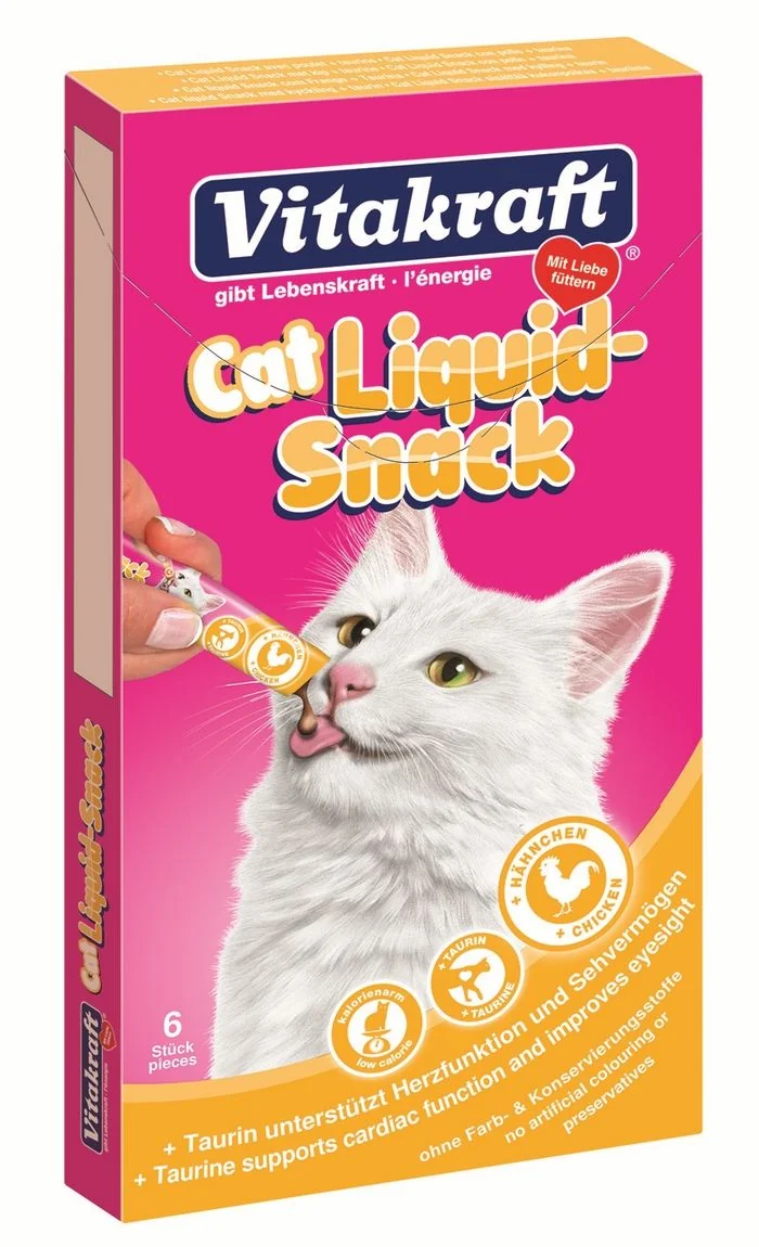 Vitakraft Snacks Pisica Liquid Pui/Taurina 6 x 15 g