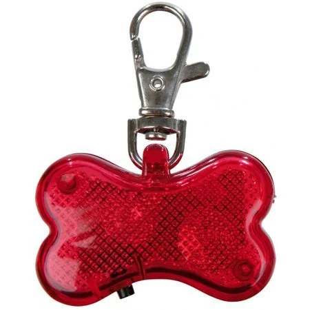 Trixie Flasher/Adresier Forma De Os 4 5x3cm Rosu