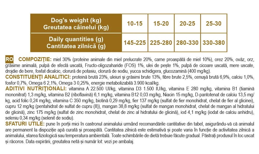 Nutraline Dog Adult Miel/Orez 3 kg K