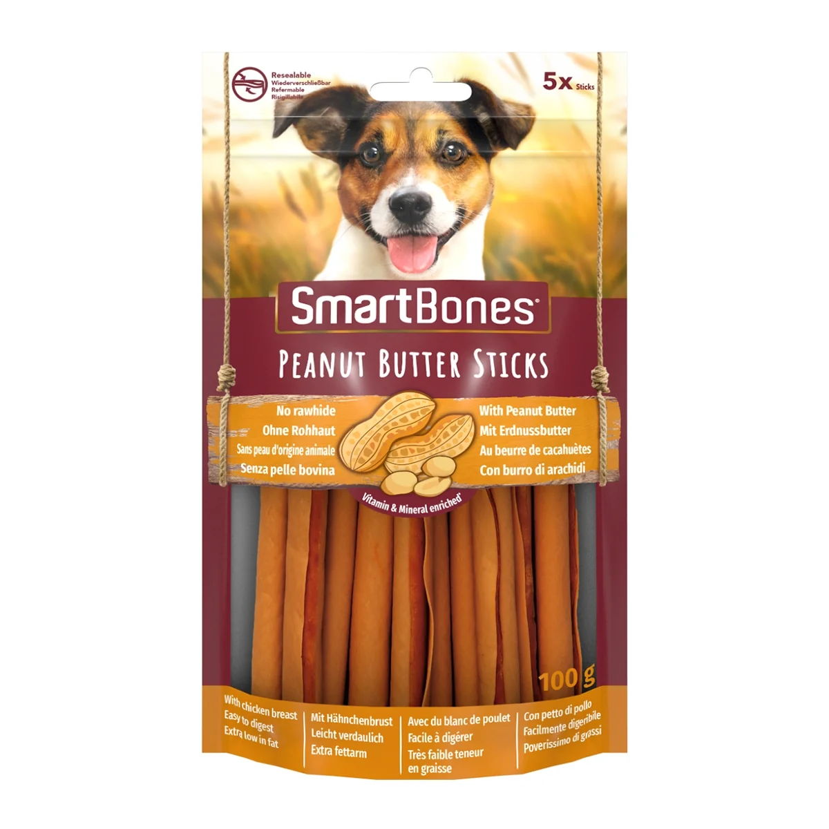 Smartbones Recompense Unt de Arahide Sticks/ 5 buc