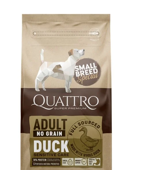 Quattro Dog Small Breed No Grain Adult Rata 7 kg