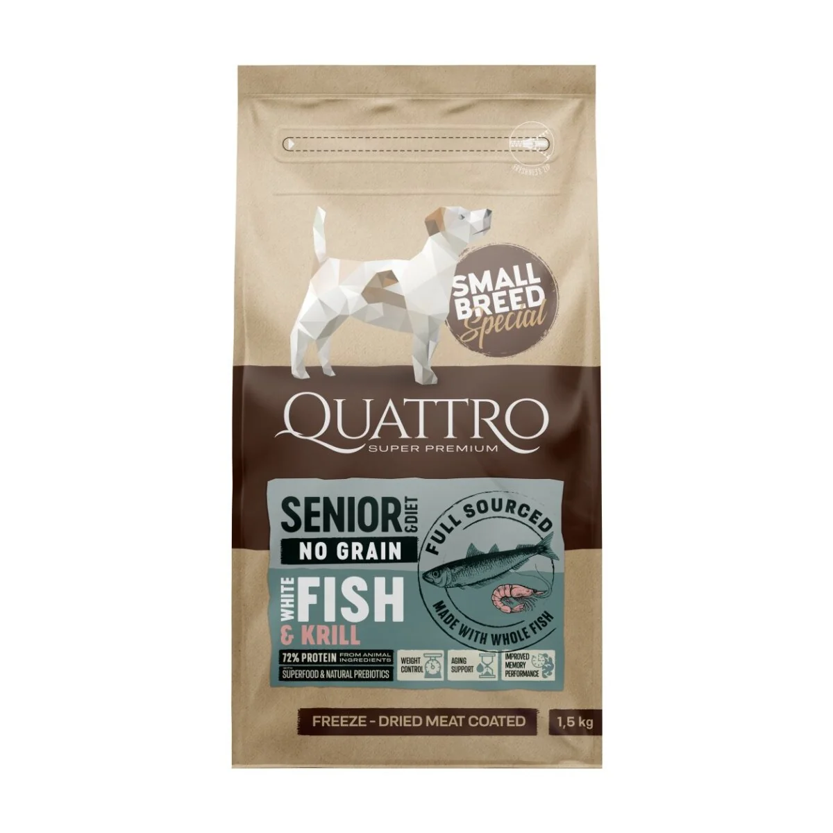 Quattro Dog Small Breed No Grain Senior 1,5 kg