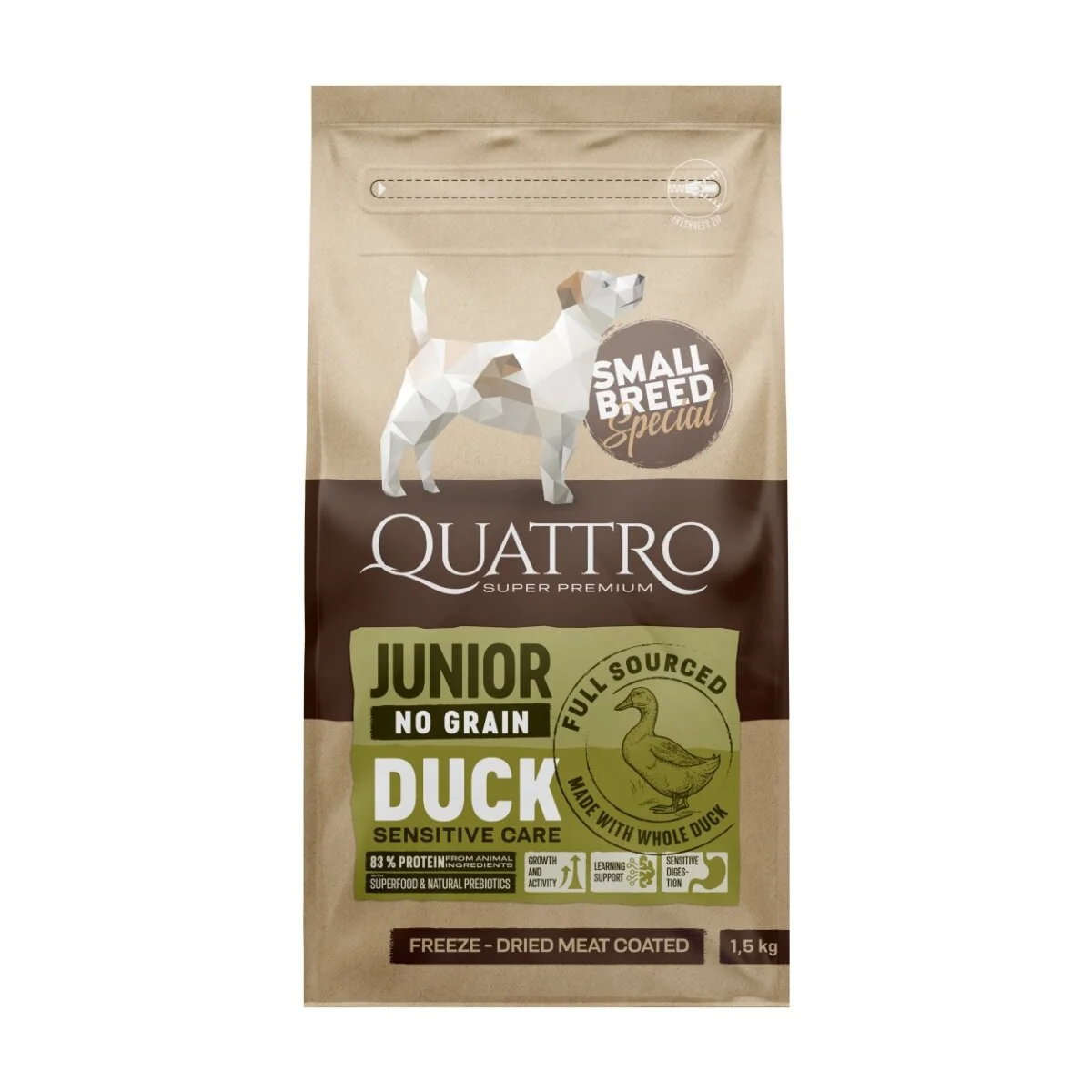 Quattro Dog Small Breed No Grain Junior 1,5 kg