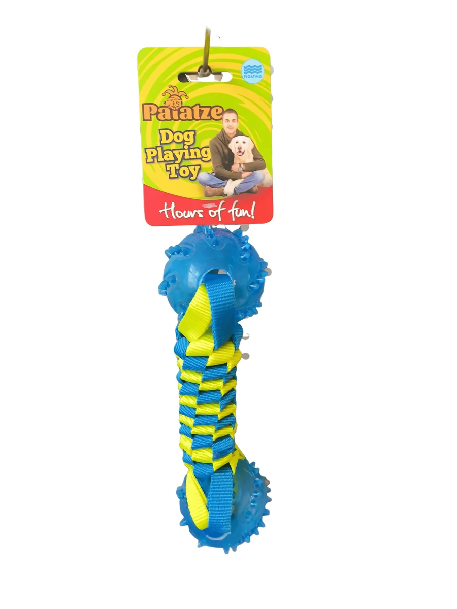 Paiatze Dog Floating Webbing TPR Dumbell 22 CM