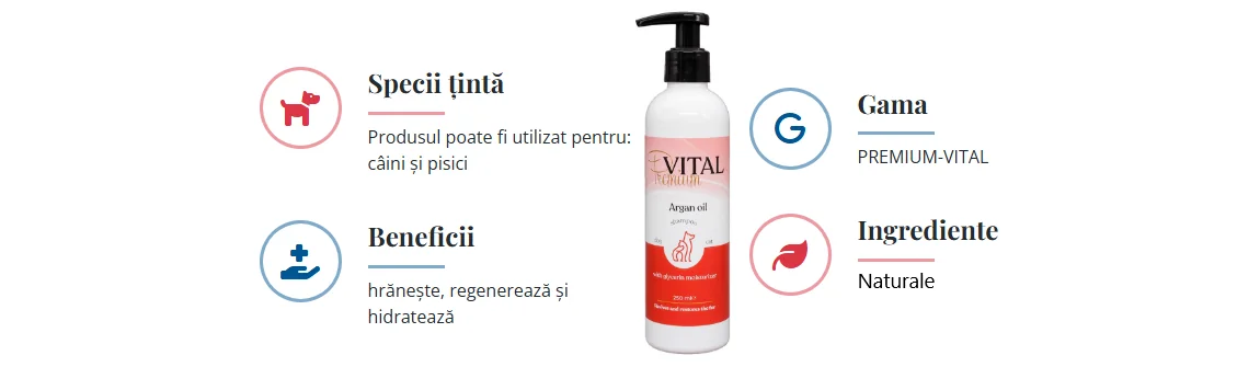 Promedivet Sampon Premium-Vital Cu Ulei De Argan 250 ml